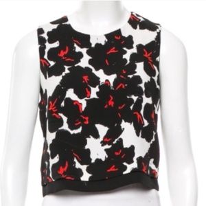 A.L.C. Black Defoe Floral Silk Top